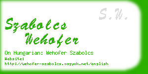 szabolcs wehofer business card